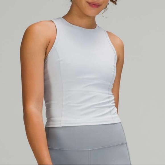 lululemon athletica Tops - Lululemon Nulux Racerback Cropped Tank Women’s Xsmall (0/2) Vapor Light Gray